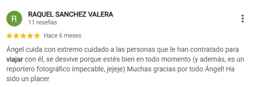 Opinión de cliente en Google sobre su experiencia con los viajes organizados de La Sagra Turismo.